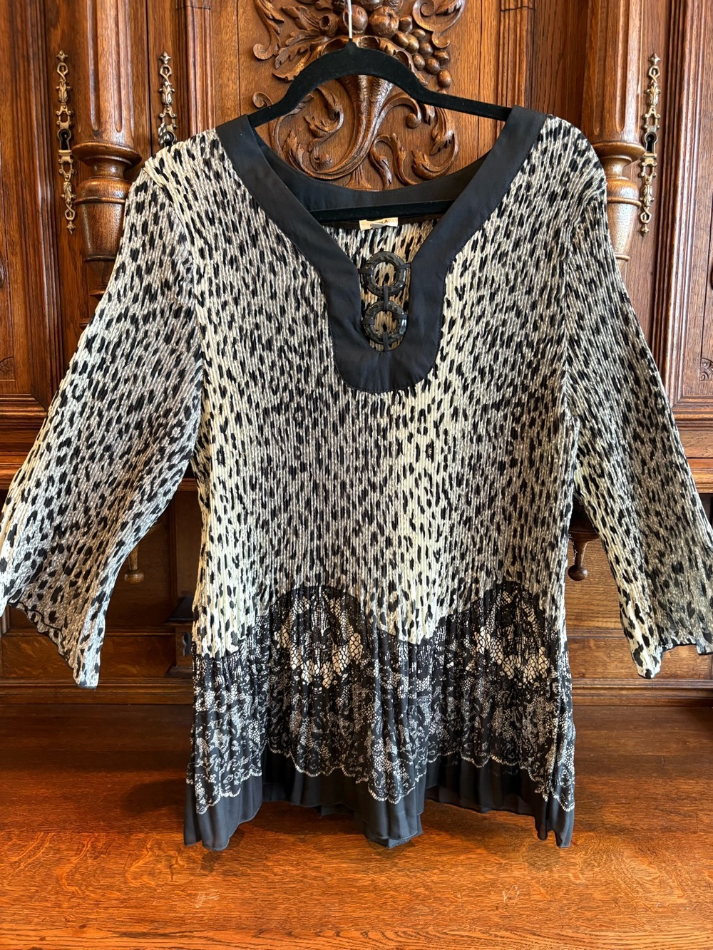 NICOLA Black / cream top XL